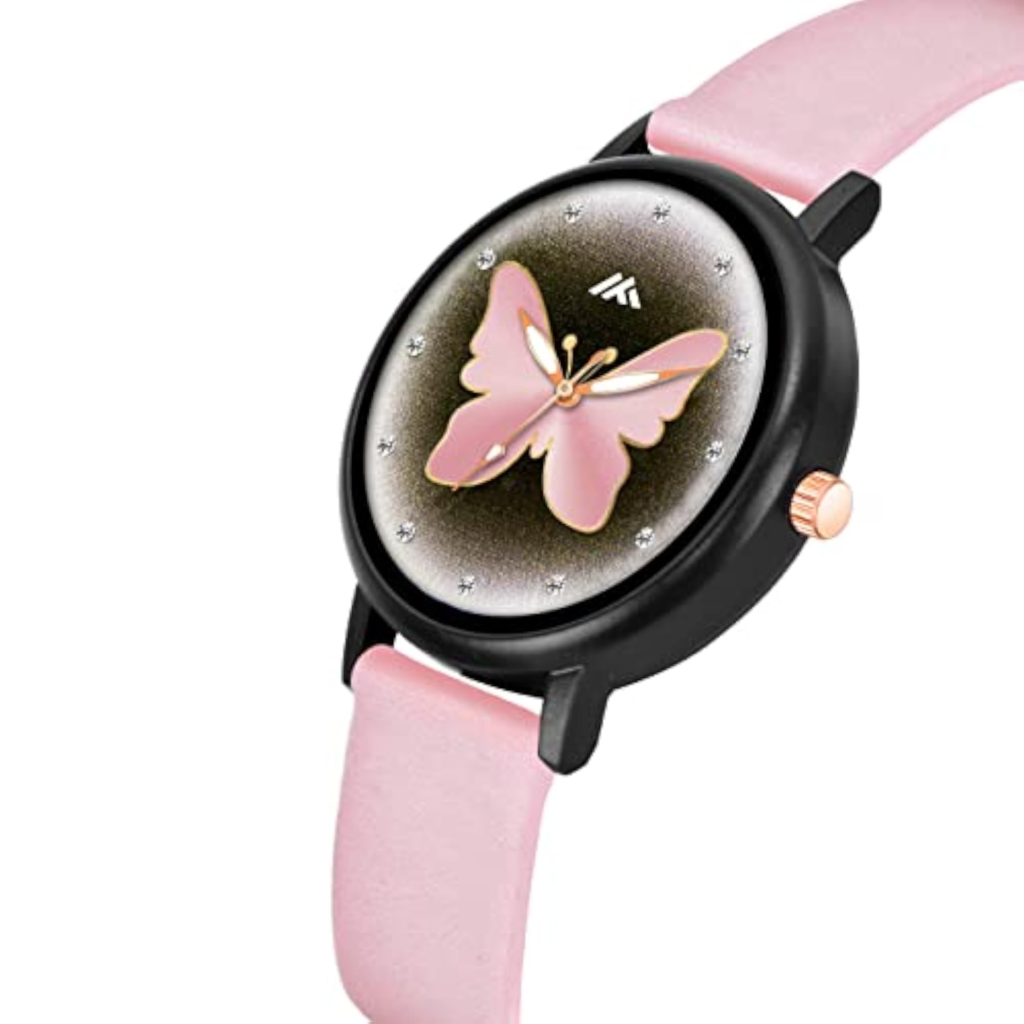 Black Round Dial Women's Analog Wrist Watch